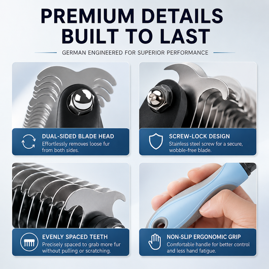 Tidy Tails Klymber™ — German-Designed Thinning & Detangling Pet Comb